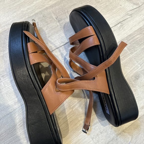COPY - CAVERLEY Cal Wedge Sandals - brown, size 11 - Picture 4 of 7